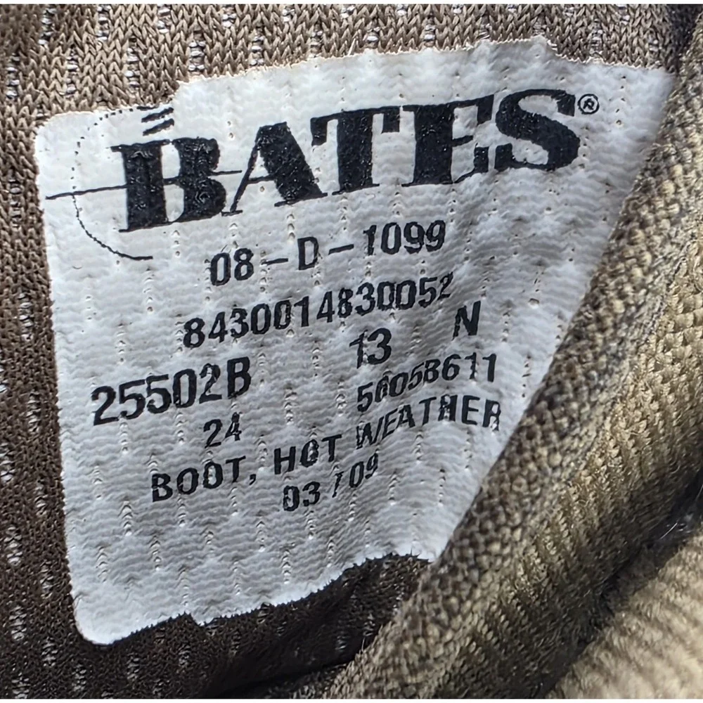 Bates Military Hot Weather Combat Boots Mens 13N Tan Desert Tactical Army